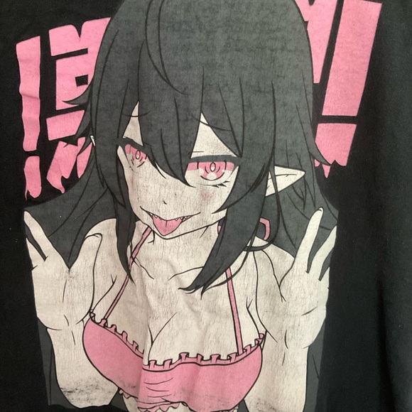 Bad Habits Anime Girl Graphic Tee - Picture 2 of 4
